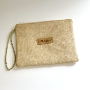 Pochette toile de jute « fil d’or »