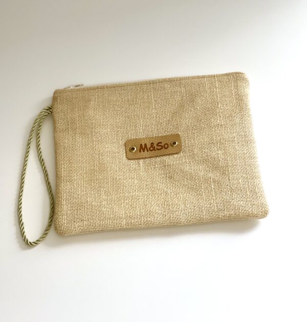 Pochette toile de jute "fil d'or"