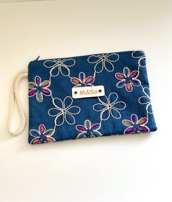 Pochette Fleurs Jeans