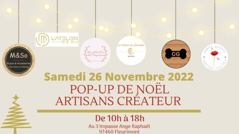 Lire la suite à propos de l’article Pop-Up de Noël Artisans créateurs 26.11.2022
