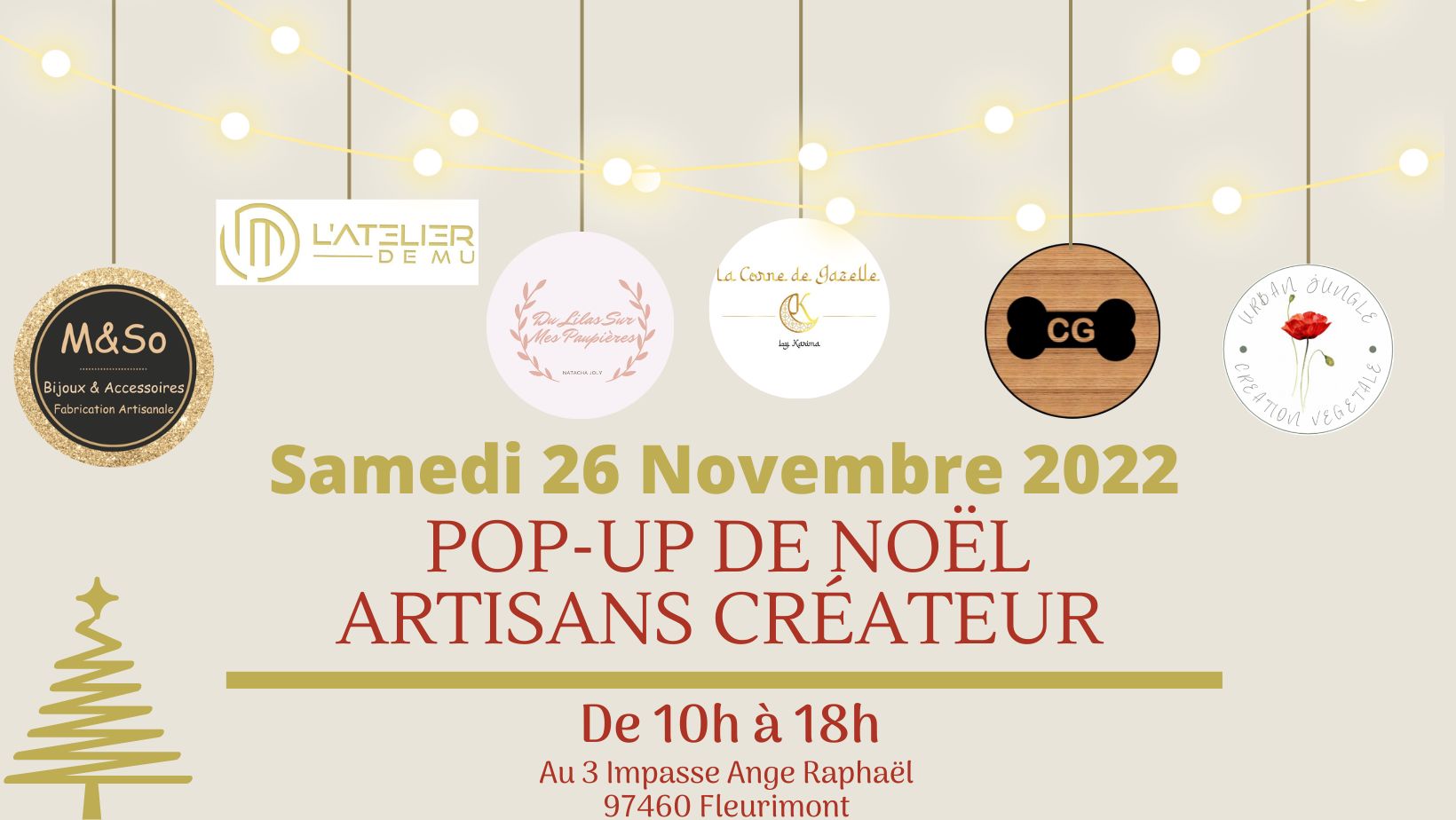 Lire la suite à propos de l’article Pop-Up de Noël Artisans créateurs 26.11.2022