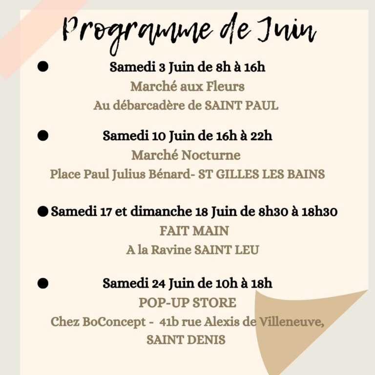 Lire la suite à propos de l’article Programme du mois de Juin