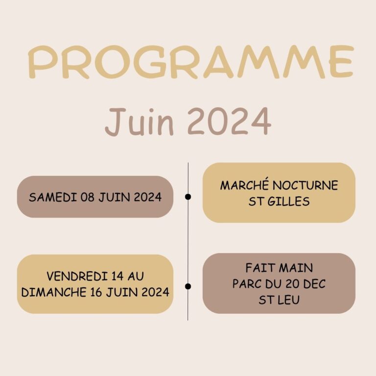 Lire la suite à propos de l’article Programme de Juin 2024