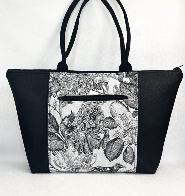 Cabas noir Bird/Flower – Image 2