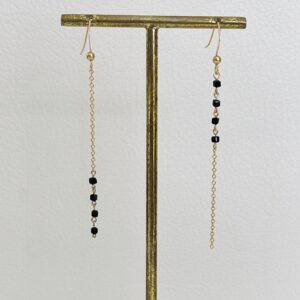 Boucles d’oreilles Cubi Tourmaline noir