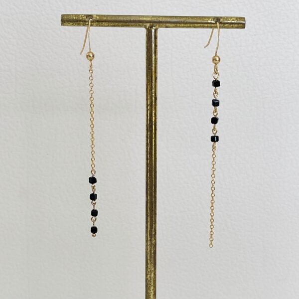 Boucles d'oreilles Cubi Tourmaline noir
