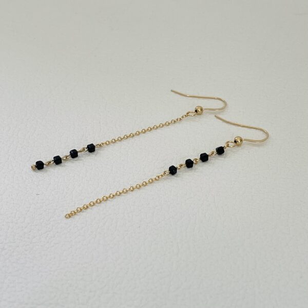 Boucles d'oreilles Cubi Tourmaline noir – Image 7