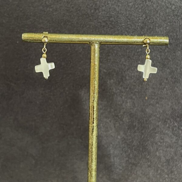 Boucles d'oreilles Cross White