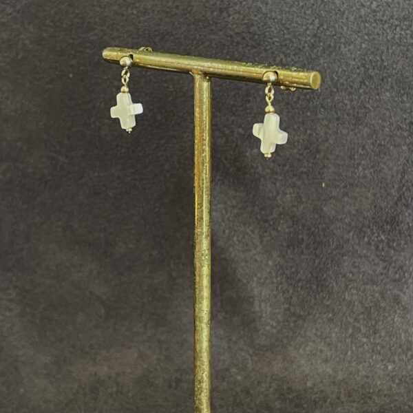 Boucles d'oreilles Cross White – Image 7
