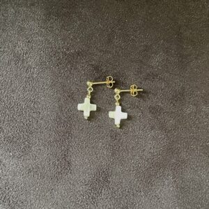Boucles d’oreilles Cross White