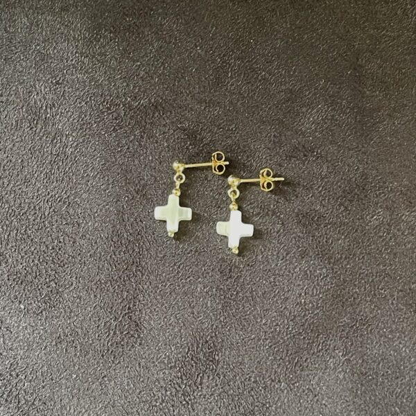 Boucles d'oreilles Cross White – Image 2