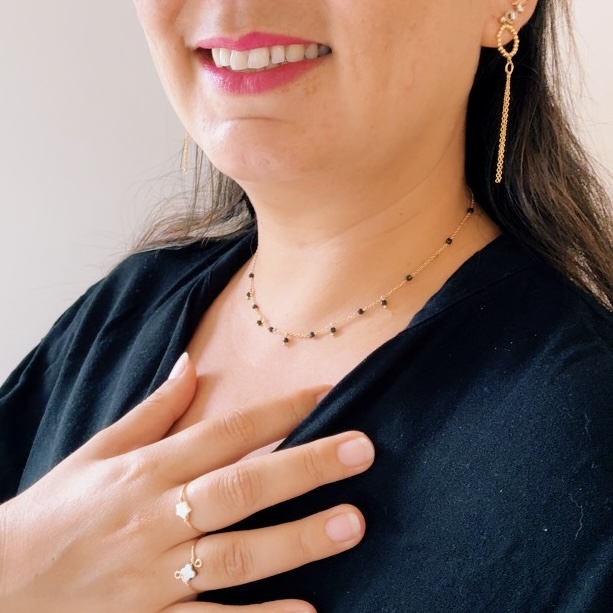 Collier Cubi Tourmaline Noir
