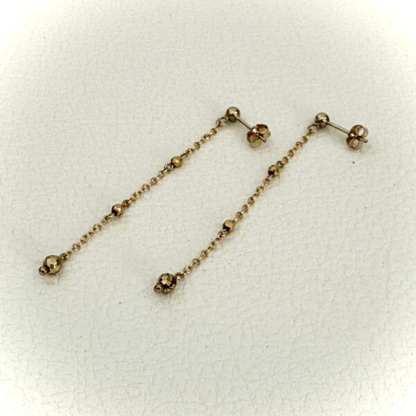 Boucles d'oreilles en Gold filled Or jaune 14k et Hématite teinté or