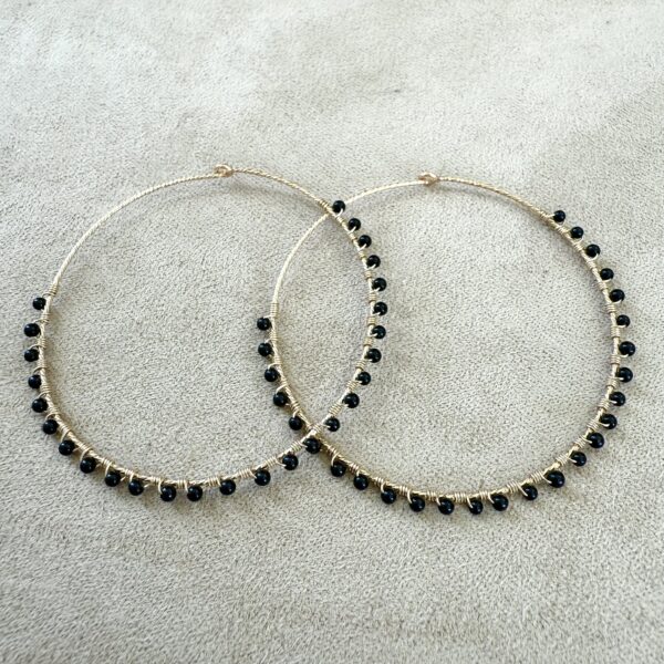 Créoles XL en Gold Filled 14K & Onyx Noir