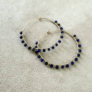 Créoles L en Gold Filled 14K & Lapis-Lazuli