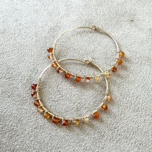 Créoles M en Gold Filled 14K & Cornaline