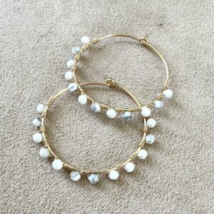 Créoles M en Gold Filled 14K & Howlite