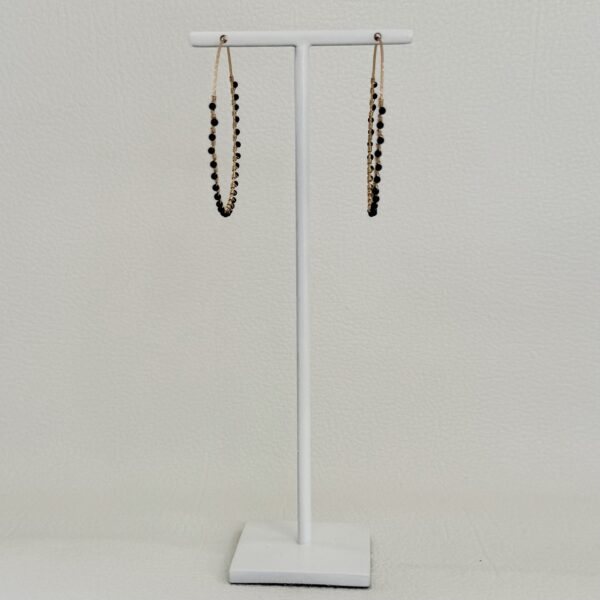 Créoles XL en Gold Filled 14K & Onyx Noir – Image 7