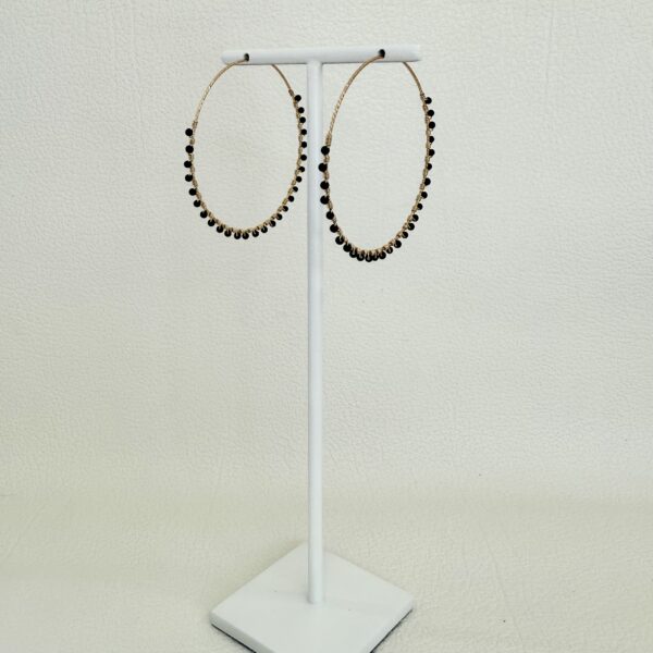 Créoles XL en Gold Filled 14K & Onyx Noir – Image 5