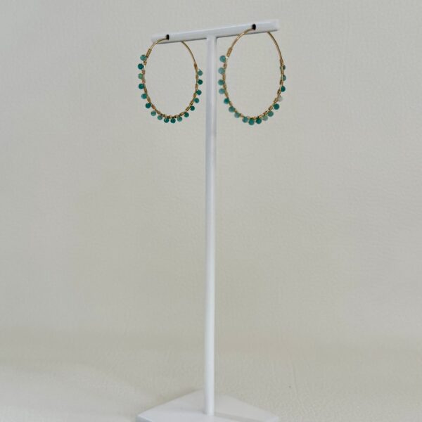 Créoles L en Gold Filled 14K & Amazonite – Image 5