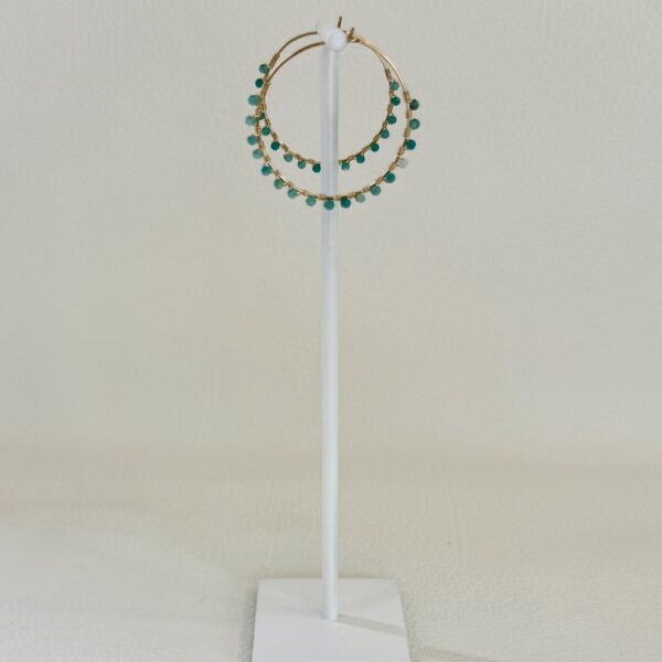 Créoles L en Gold Filled 14K & Amazonite – Image 3