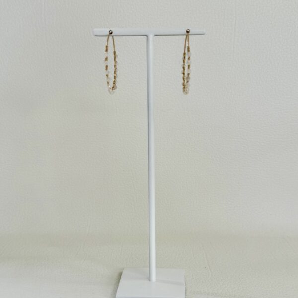 Créoles L en Gold Filled 14K & Pierre de Lune – Image 7
