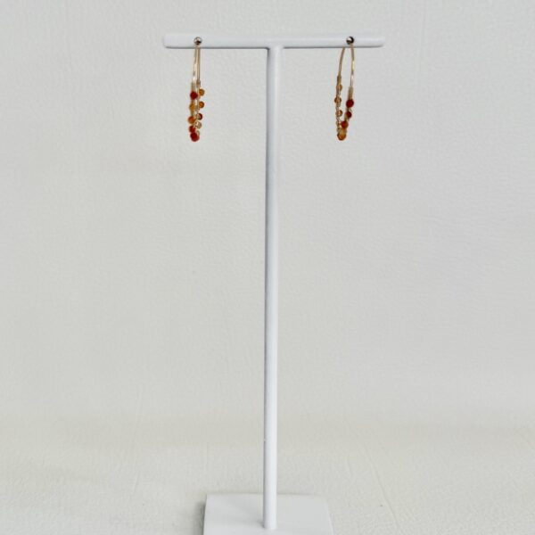 Créoles M en Gold Filled 14K & Cornaline – Image 8