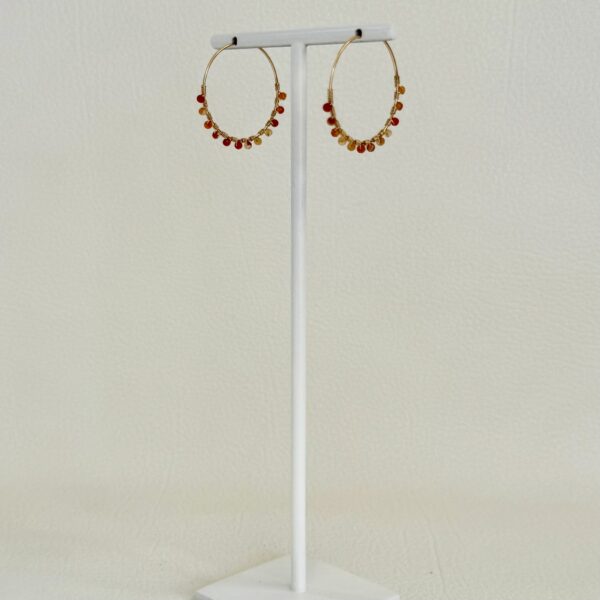 Créoles M en Gold Filled 14K & Cornaline – Image 6