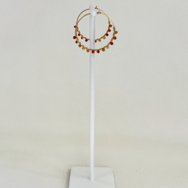 Créoles M en Gold Filled 14K & Cornaline – Image 3
