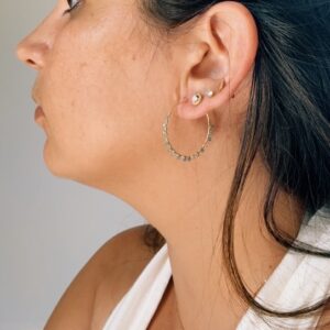 Créoles L en Gold Filled 14K & Amazonite