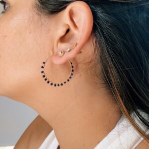Créoles L en Gold Filled 14K & Lapis-Lazuli