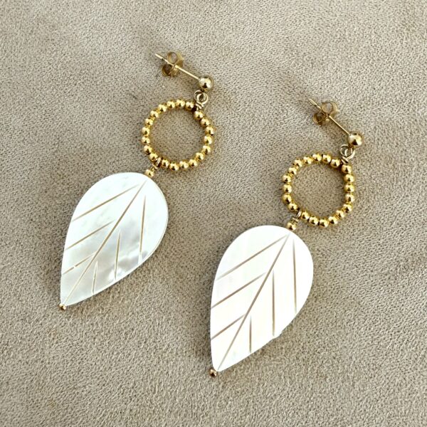 Boucles d'oreilles en Gold Filled Or 14K et Nacre