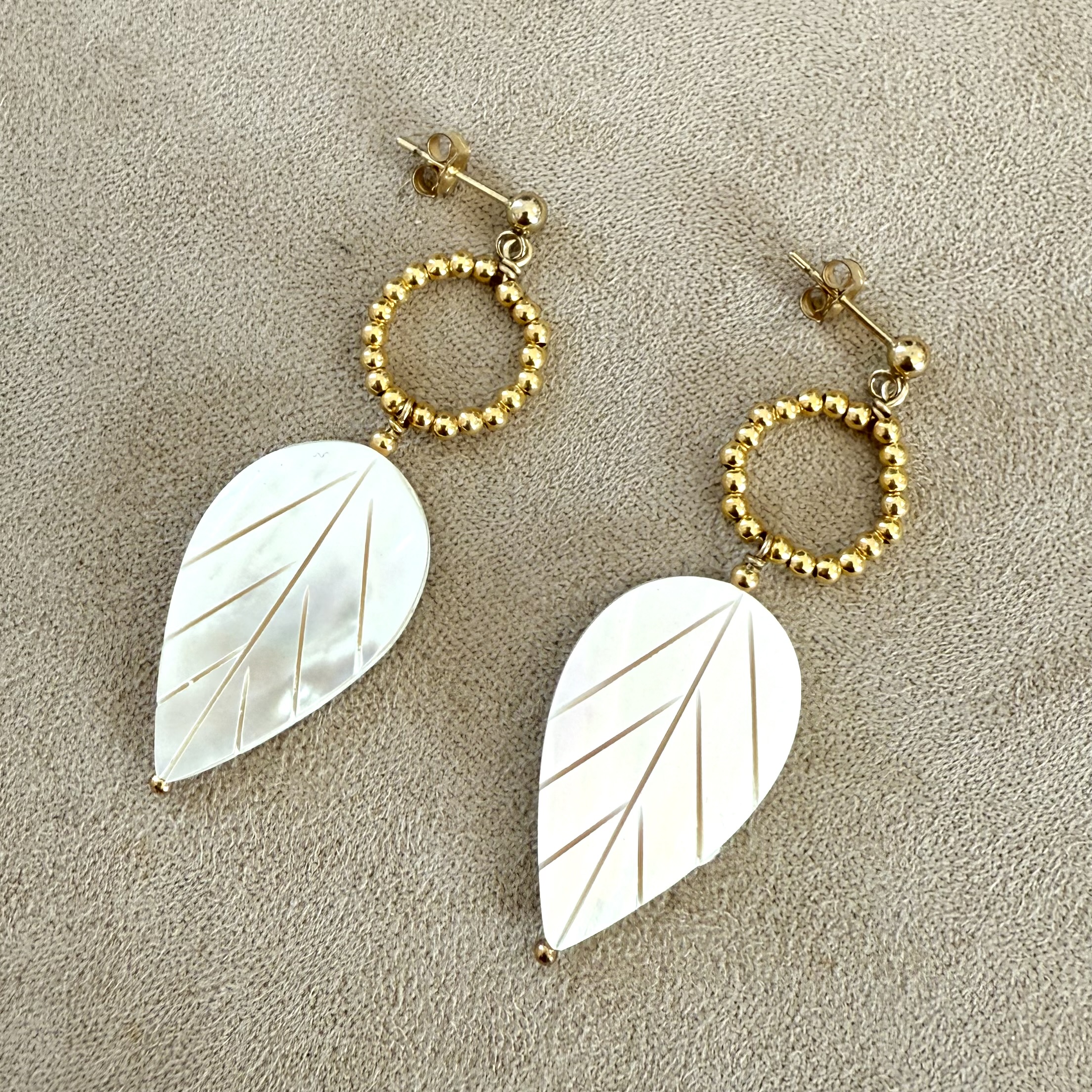 Boucles d'oreilles en Gold Filled Or 14K et Nacre