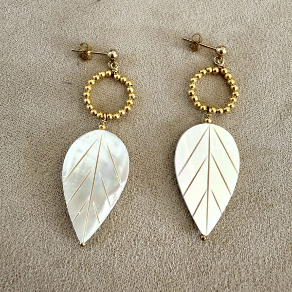 Boucles d'oreilles en Gold Filled Or 14K et Nacre