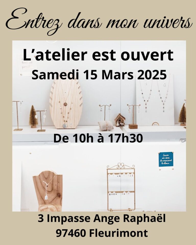 Ouverture de mon atelier